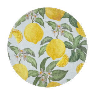 Lemon Tropical Frucht Vintages Muster Schneidebrett