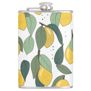 Lemon Tropical: Hell Vintag, nahtlos Flachmann