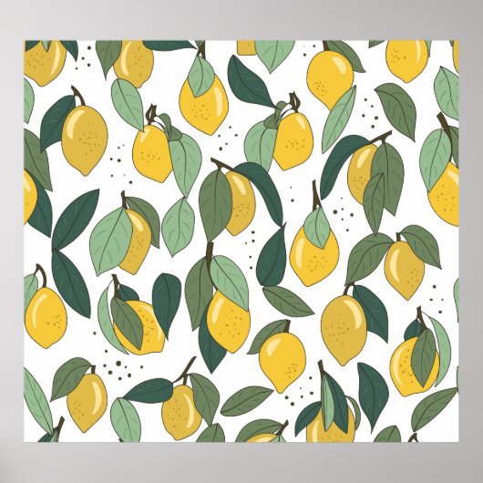 Lemon Tropical: Hell Vintag, nahtlos Poster (Vorne)