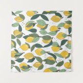 Lemon Tropical: Hell Vintag, nahtlos Wandteppich (Vorderseite (Horizontal))