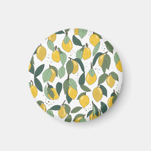 Lemon Tropical: Helles Vintage-Nahtlosmuster Magnet