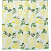 Lemon Tropical Summer Frucht Muster auf Minze 2 Duschvorhang (Vorderseite)