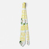 Lemon Tropical Summer Frucht Muster auf Minze 2 Krawatte (Vorderseite)