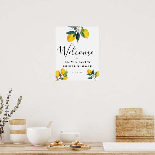 Lemon Tropical Welcome Brautparty Poster (Küche)