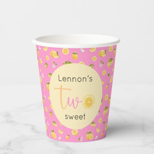 Lemon Two Sweet Birthday Pappbecher (Vorderseite)