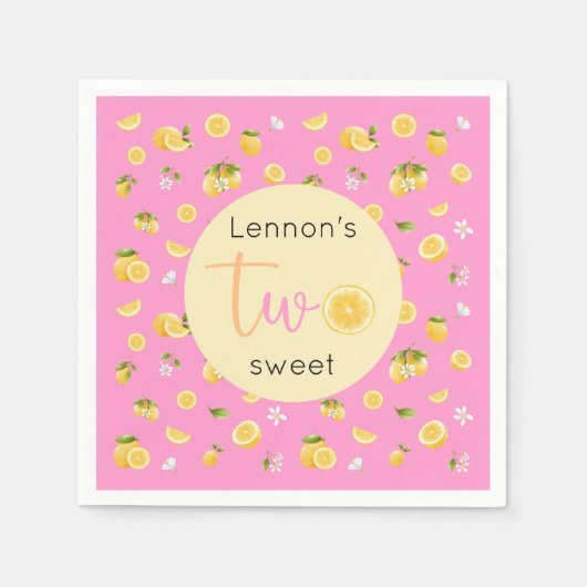 Lemon Two Sweet Birthday Party Serviette (Vorderseite)
