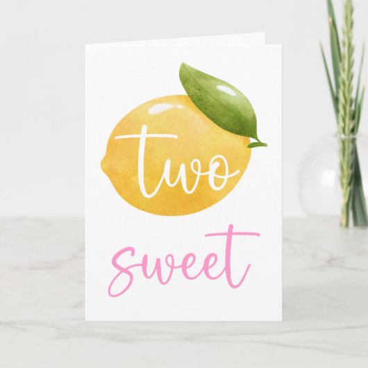 Lemon Two Sweet Happy Birthday Card Karte (Vorderseite)