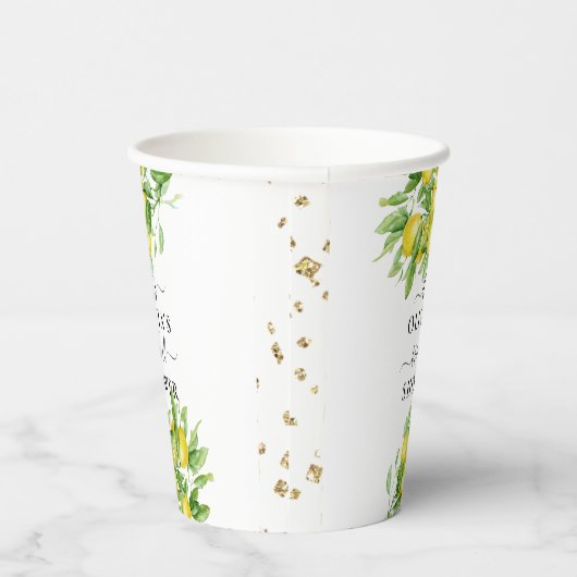Lemon und Blätter Brautparty Paper Cups Pappbecher (Rechts)