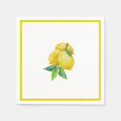 Lemon und Blätter Cocktail Serviette (Vorderseite)