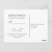 Lemon und Blätter Green Wedding RSVP Postkarte (Rückseite)