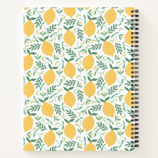 Lemon und Blätter Niedlich Fruit Journal Notebook Notizblock (Rückseite)