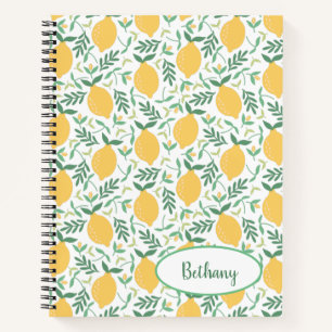 Lemon und Blätter Niedlich Fruit Journal Notebook Notizblock