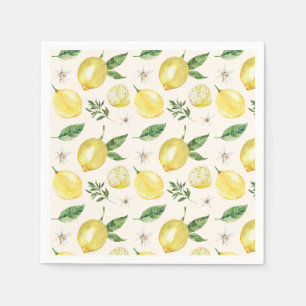 Lemon und Blätter Pattern Napkins Serviette