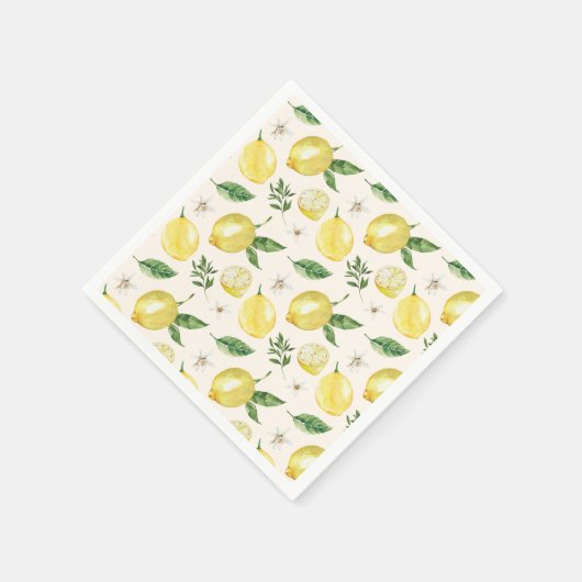 Lemon und Blätter Pattern Napkins Serviette (Ecke)