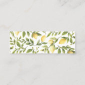 Lemon und Blätter Pattern Wedding Website Mini Visitenkarte (Rückseite)