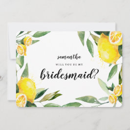 Lemon und Blätter werden meine Bridesmaid-Karte se Einladung