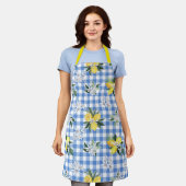 Lemon und Blue Gingham Schürze für den Sommer (Getragen)