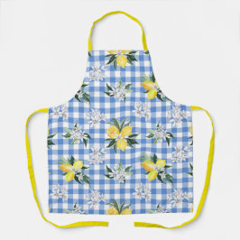 Lemon und Blue Gingham Schürze für den Sommer