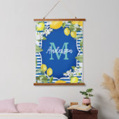 Lemon und Blue Spring Wandteppich Mit Holzrahmen (Schlafzimmer)