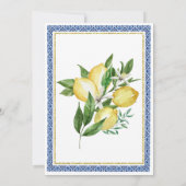 Lemon und Blue Tile Brautparty Einladung (Rückseite)