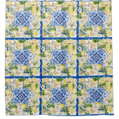 Lemon und Blume im Sommer im Mittelmeer Duschvorhang (Vorderseite)