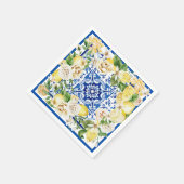 Lemon und Blume im Sommer im Mittelmeer Serviette (Ecke)