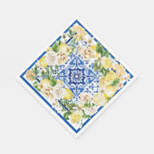 Lemon und Blume im Sommer im Mittelmeer Serviette (Ecke)