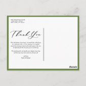 Lemon und Blüten mediterrane Hochzeit Vielen Dank Postkarte (Rückseite)