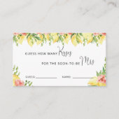 Lemon und Floral Guess Wie viele Kisses Game Begleitkarte (Vorderseite)