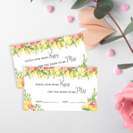 Lemon und Floral Guess Wie viele Kisses Game Begleitkarte