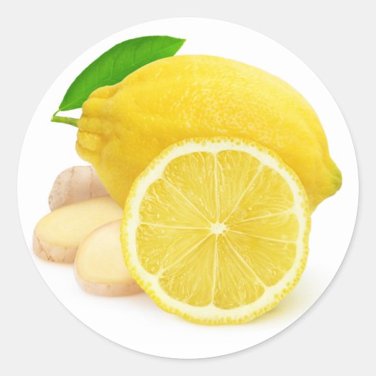 Lemon und Ingwer Runder Aufkleber (Vorderseite)