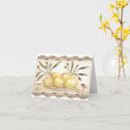 Lemon und Ladybug - Note Card Karte (Gelbe Blume)