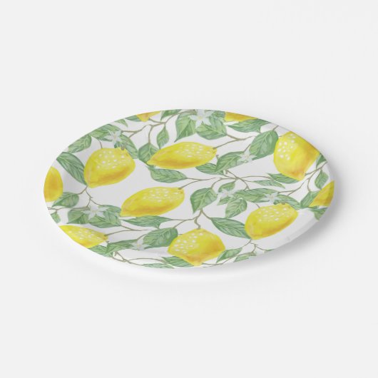 Lemon und Leaf Main Squeeze Brautparty Pappteller (Schrägansicht)