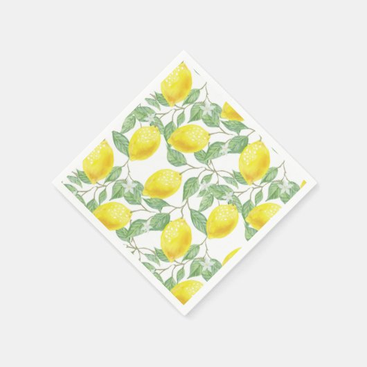 Lemon und Leaf Muster Main Squeeze Brautparty Serviette (Ecke)