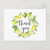 Lemon und Lemon Blossoms Wreath Summer Vielen Dank Postkarte (Vorderseite)