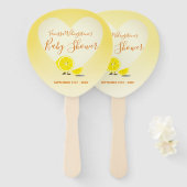Lemon und Lemon Slice Baby Dusche Herz Gelb Fächer (Vorne und Hinten)