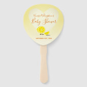 Lemon und Lemon Slice Baby Dusche Herz Gelb Fächer (Rückseite)
