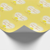 Lemon und Lemon Slice Baby Dusche Herz Gelb Geschenkpapier (Ecke)