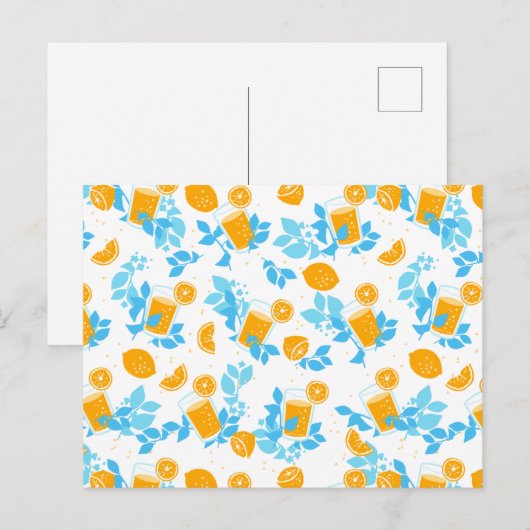 Lemon und Lemonade Blumenmuster Postkarte (Vorne/Hinten)