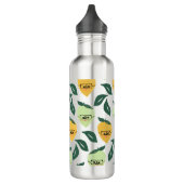Lemon und Limon Citrus Cartoon Illustration Edelstahlflasche (Links)
