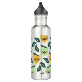 Lemon und Limon Citrus Cartoon Illustration Edelstahlflasche (Rechts)