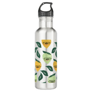 Lemon und Limon Citrus Cartoon Illustration Edelstahlflasche