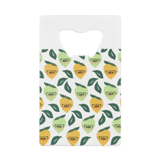 Lemon und Limon Citrus Cartoon Illustration Geldbeutel Flaschenöffner (Vorderseite)