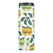 Lemon und Limon Citrus Cartoon Illustration Thermosbecher (Rückseite)