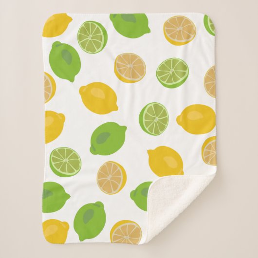 Lemon und Limone Muster Kids Sherpadecke (Vorderseite)