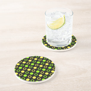 Lemon und Limone Ringe und Polka Dots von ST. Aylo Getränkeuntersetzer