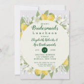Lemon und Linen Watercolor Bridesmaids Luncheon (Vorderseite)