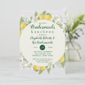 Lemon und Linen Watercolor Bridesmaids Luncheon (Stehend Vorderseite)