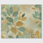 Lemon und Minze Abstrakte Goldflora des Glitzer Geschenkpapier (Flach)