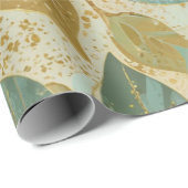 Lemon und Minze Abstrakte Goldflora des Glitzer Geschenkpapier (Rolleneckpunkt)